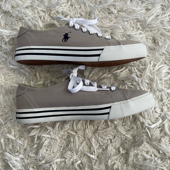 Polo Ralph Lauren gray canvas sneakers shoes - Picture 9 of 12